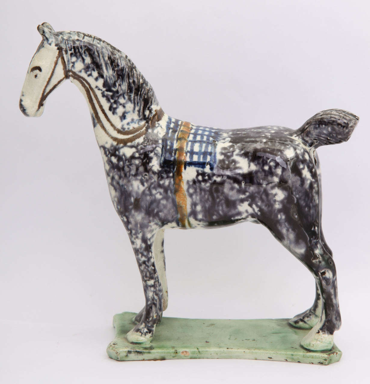 British A Fine Prattware Pottery Horse For Sale