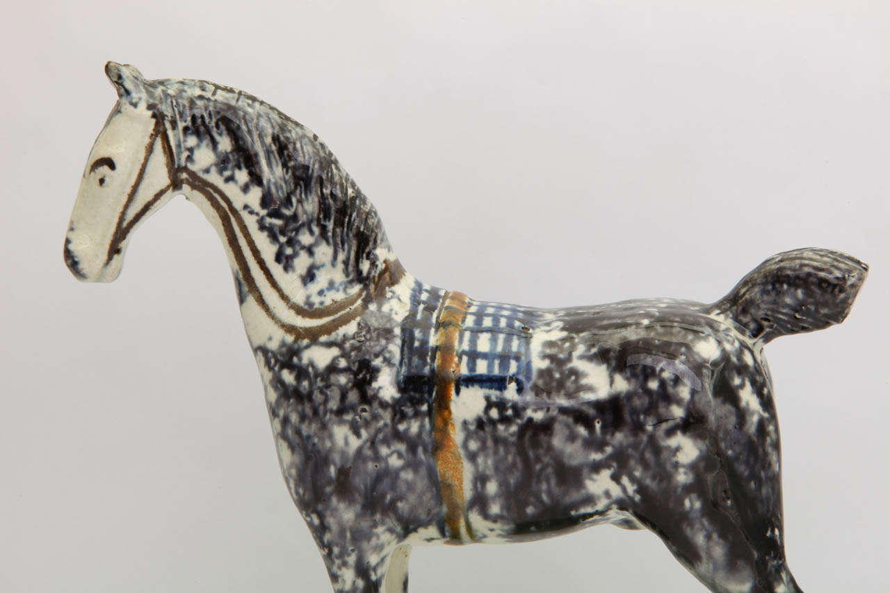 A Fine Prattware Pottery Horse For Sale 3