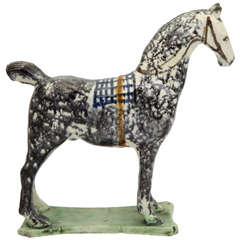 Antique A Fine Prattware Pottery Horse