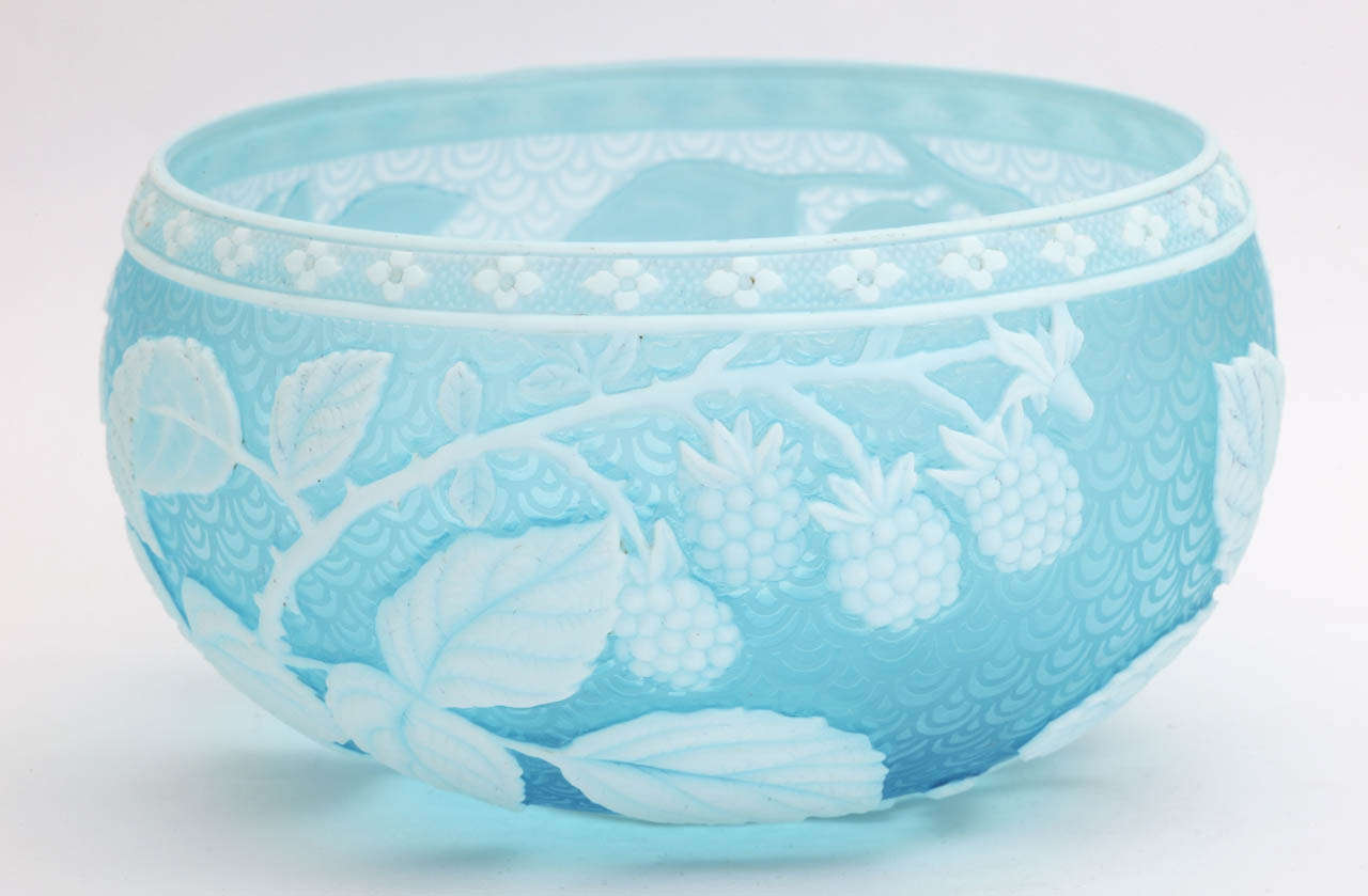 A Rare Unsigned Thomas Webb & Sons Cameo Glass Bowl