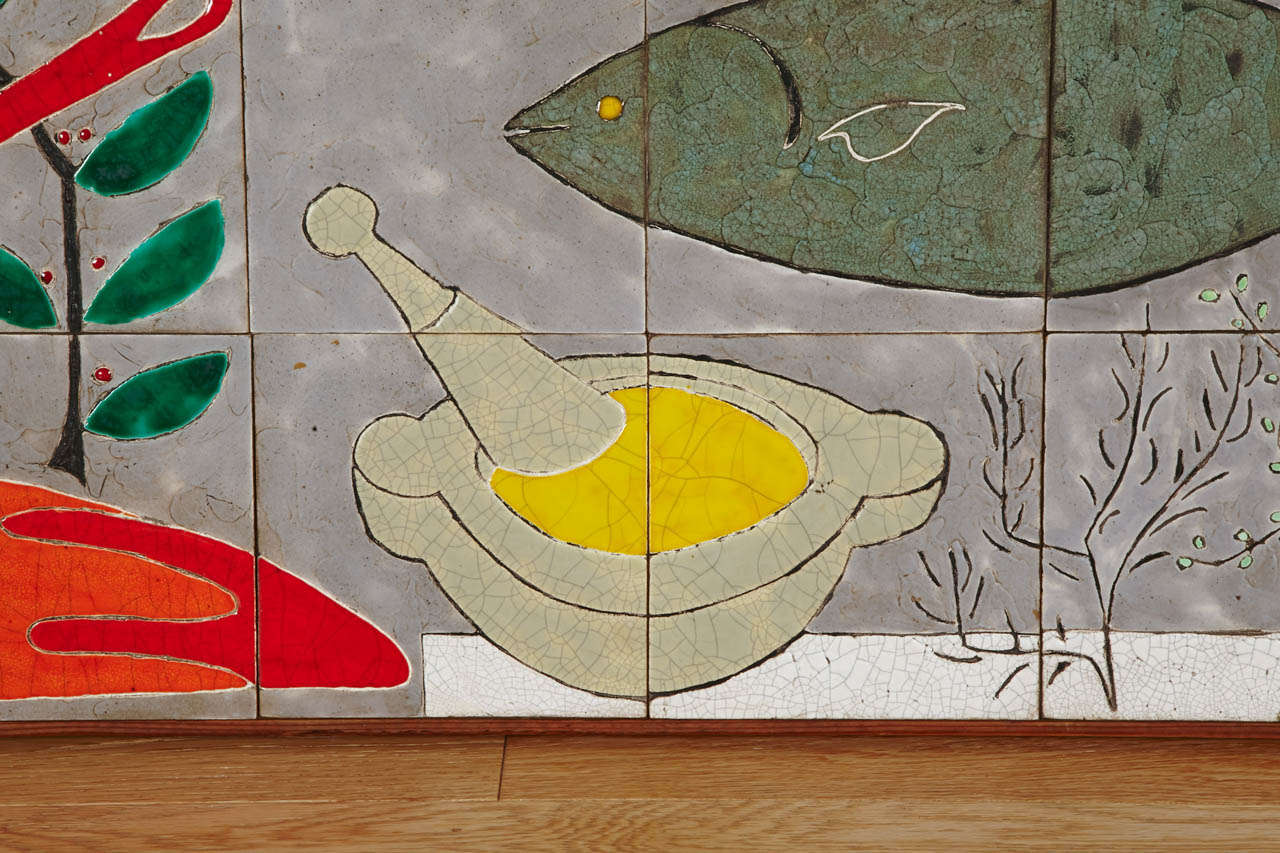 Mid-20th Century Ceramic panel - Gilbert Valentin - circa 1960