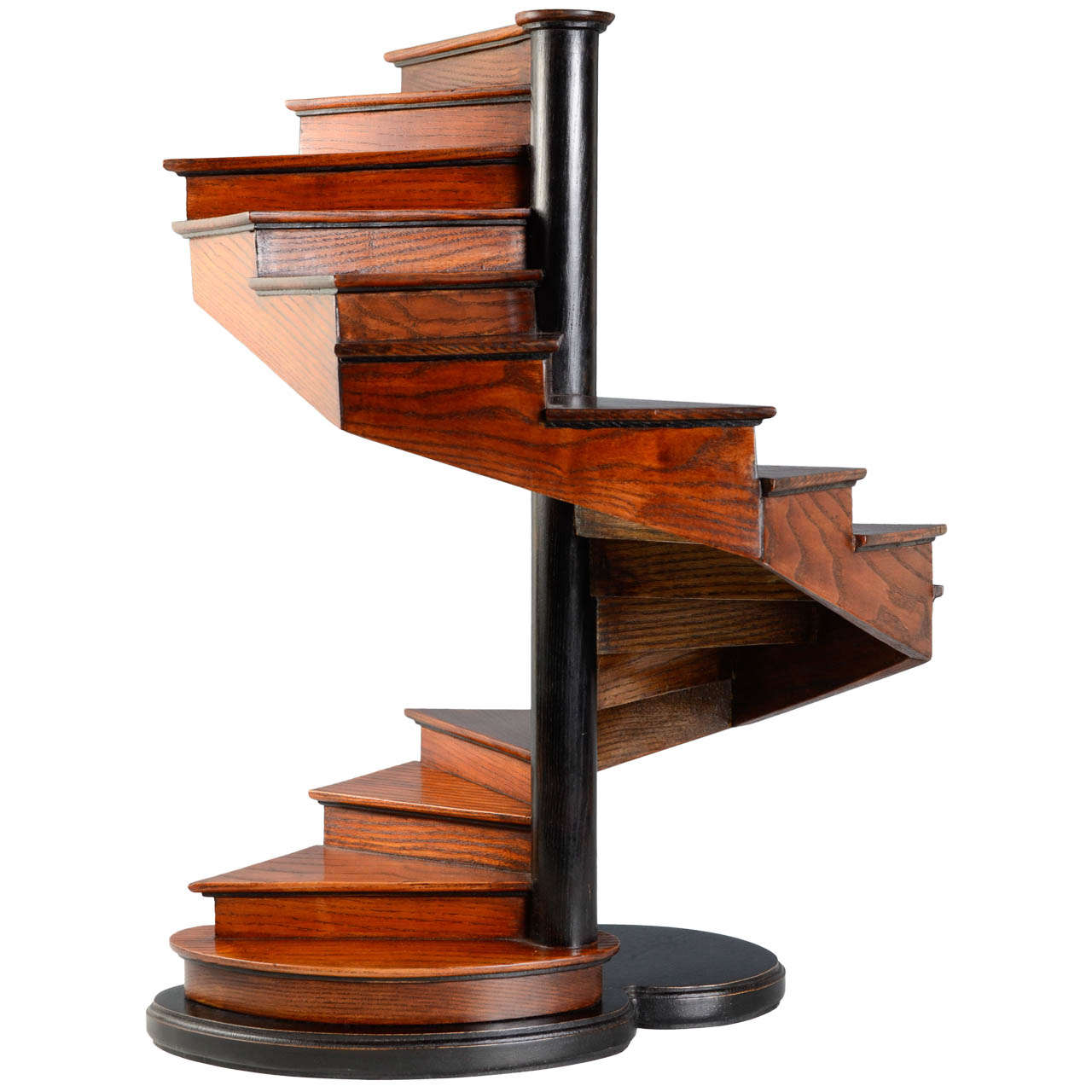19th Century French Oakwood Masterpiece Spiral Open Stair