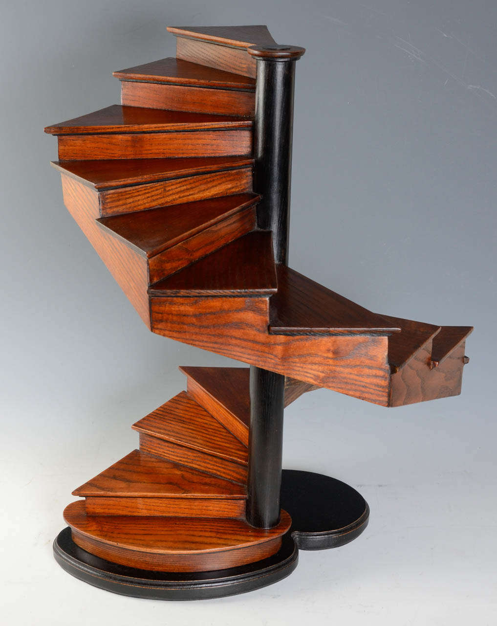 19th Century French Oakwood Masterpiece Spiral Open Stair 1