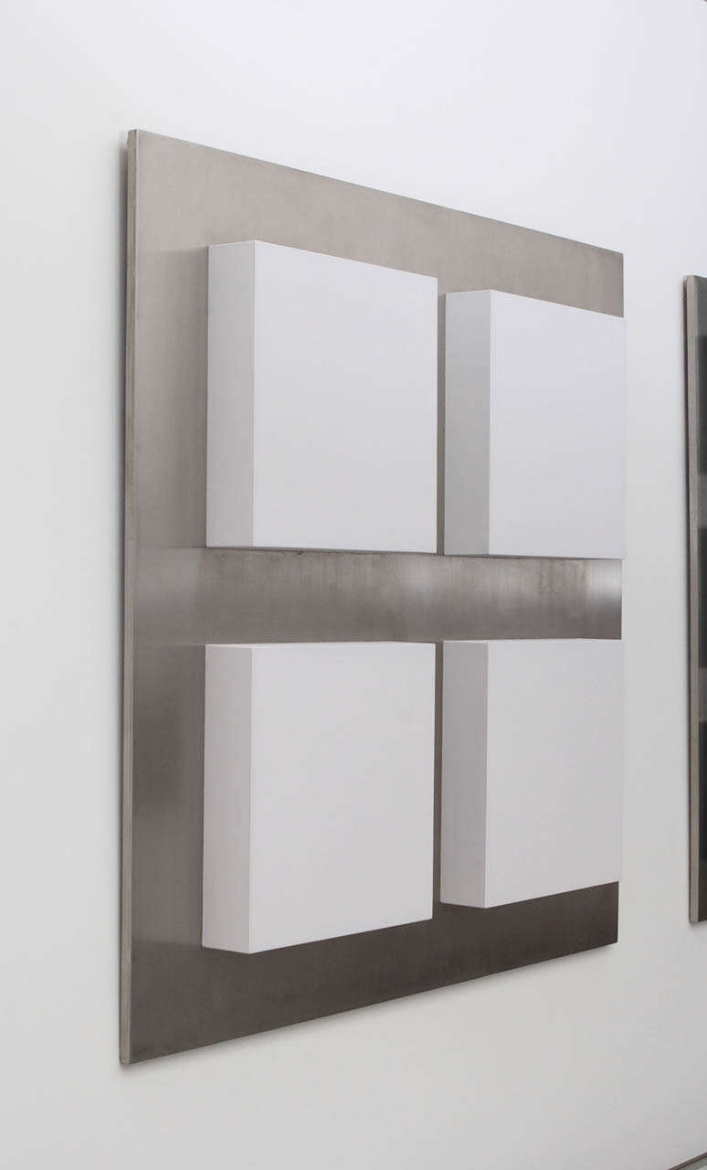 2010 Painted Acrylic on Stainless Steel Orthogonal by Arthur Carter In Excellent Condition For Sale In New York, NY