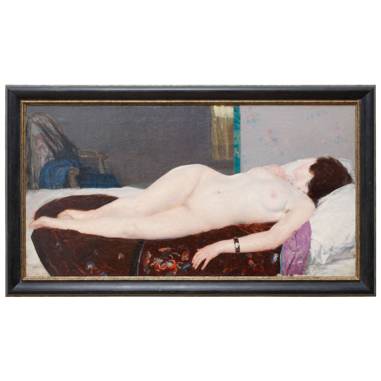 Reclining Nude with Black Bracelet For Sale