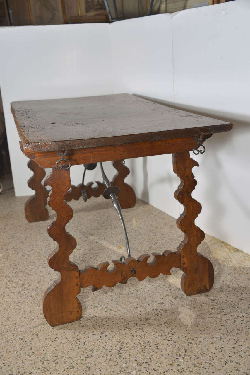 Early 19th Century Spanish Iron Strap Table 1