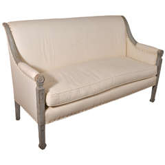 19th c.painted Directoire settee