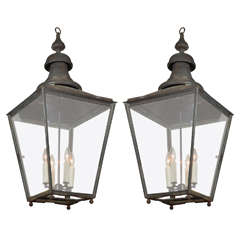 Pair of 19th Century English Copper Lanterns