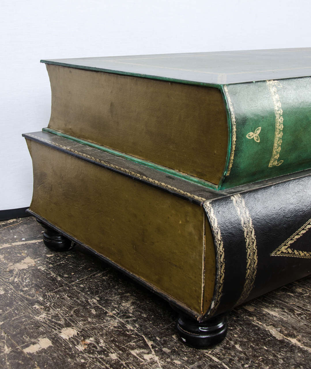 French Leather Coffee Table in the Shape of Books, circa 1950 In Good Condition In London, GB