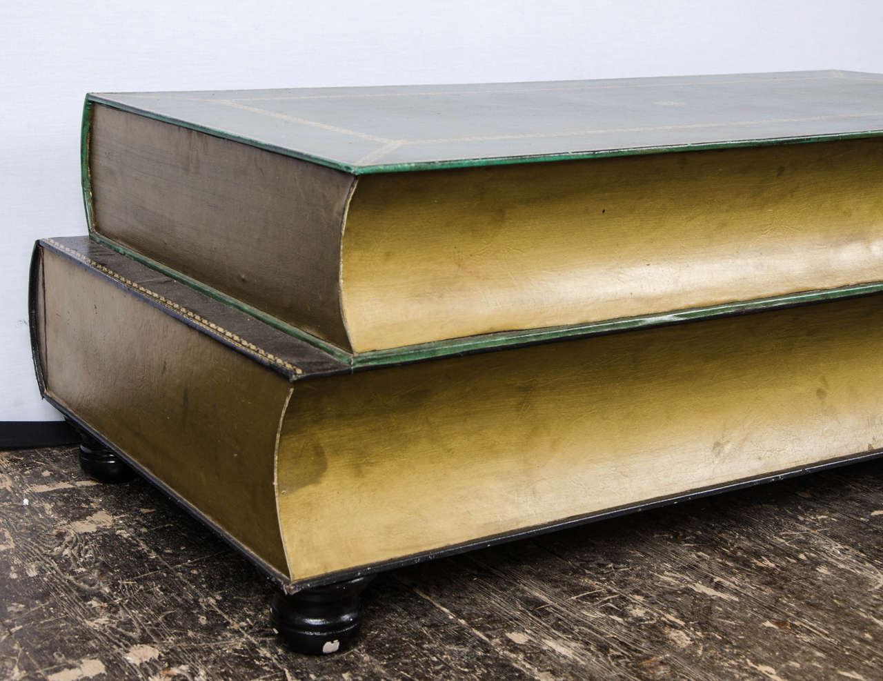 French Leather Coffee Table in the Shape of Books, circa 1950 2