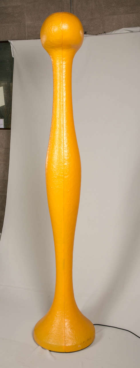 Late 20th Century Sculptural Orange  Floor Lamp For Sale