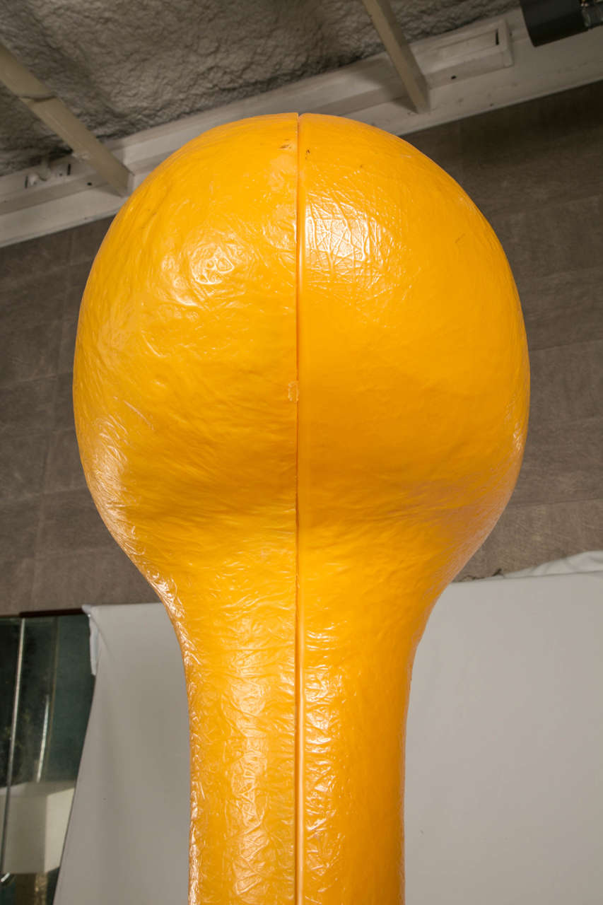 Fiberglass Sculptural Orange  Floor Lamp For Sale