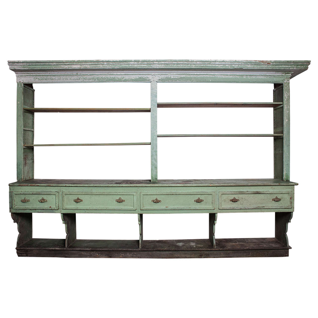 19th Century French Painted Shelves and Drawers