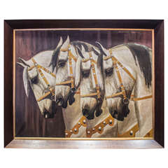 Painting of Four Bridled Horses