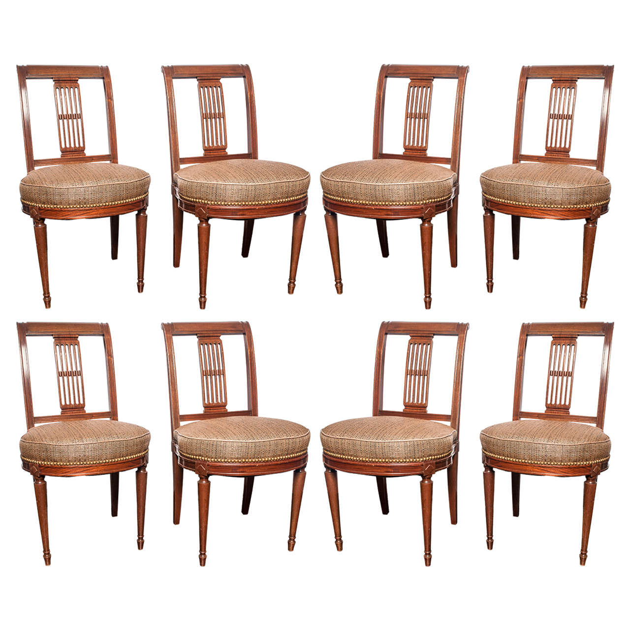 Set of Eight Mahogany Dining Chairs by Johan Tapp For Sale at 1stDibs