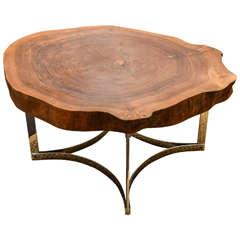 Live Edge Table on Modernist Chrome Base 6