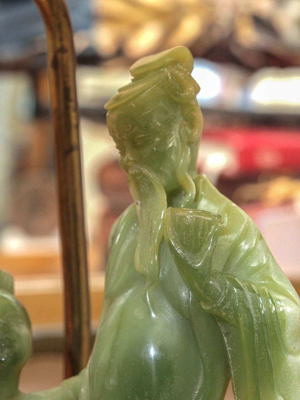 carved jade lamp