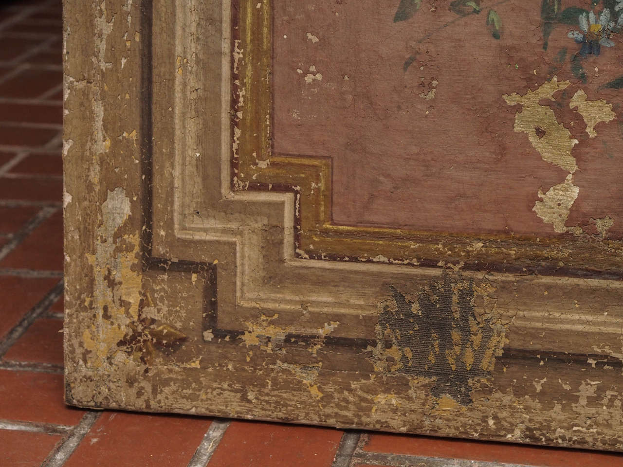 18th Century Painted Canvas Pediment, 