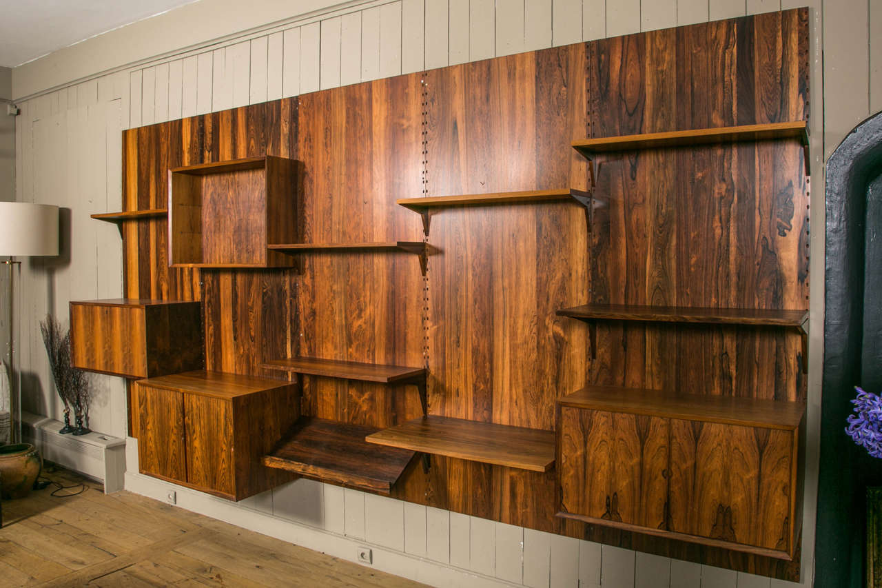 Modular Wall System in Rio Rosewood Cado by Danish Design Poul Cadovius
