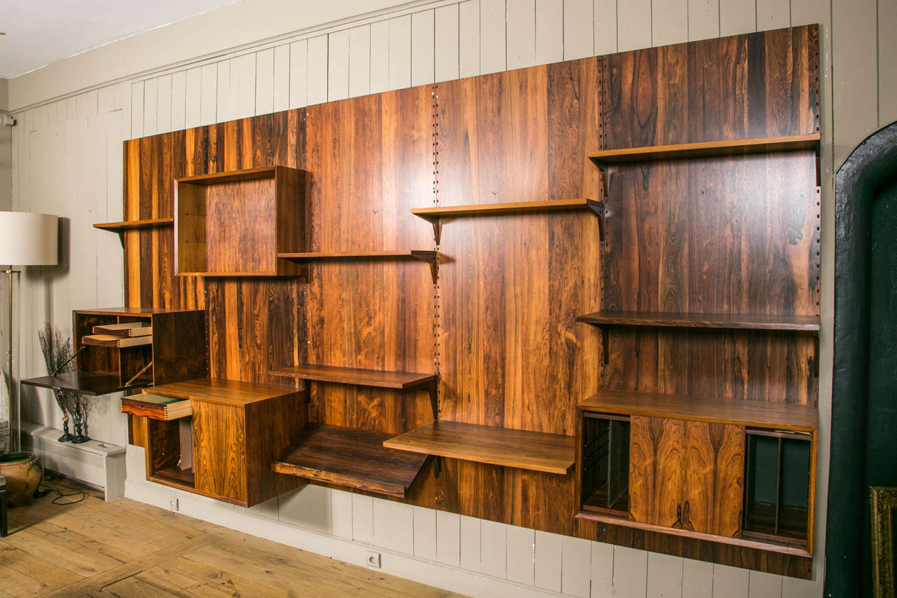 Modular Wall System in Rio Rosewood Cado by Danish Design Poul Cadovius 4
