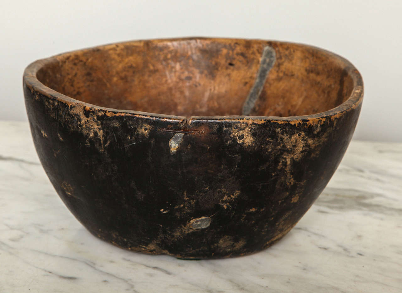 Folk Art Collection of Four Swedish Burl Bowls