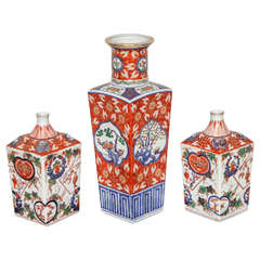 Set of Three Japanese Vases