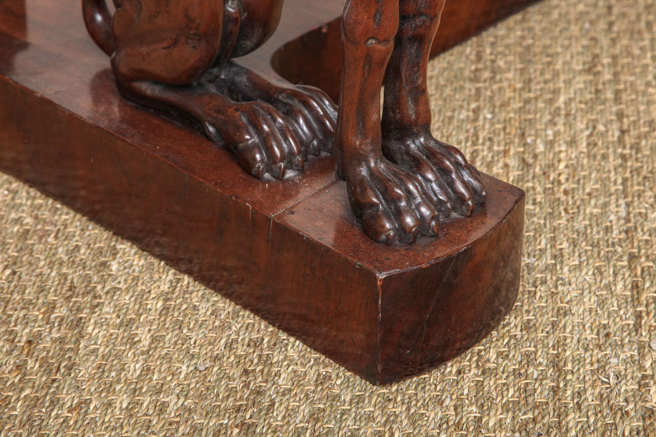 Carved Neapolitan Neoclassical Whippet Console Table
