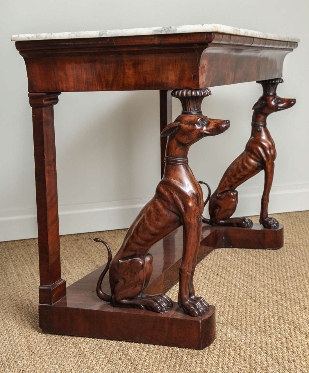Neapolitan Neoclassical Whippet Console Table In Excellent Condition In Greenwich, CT
