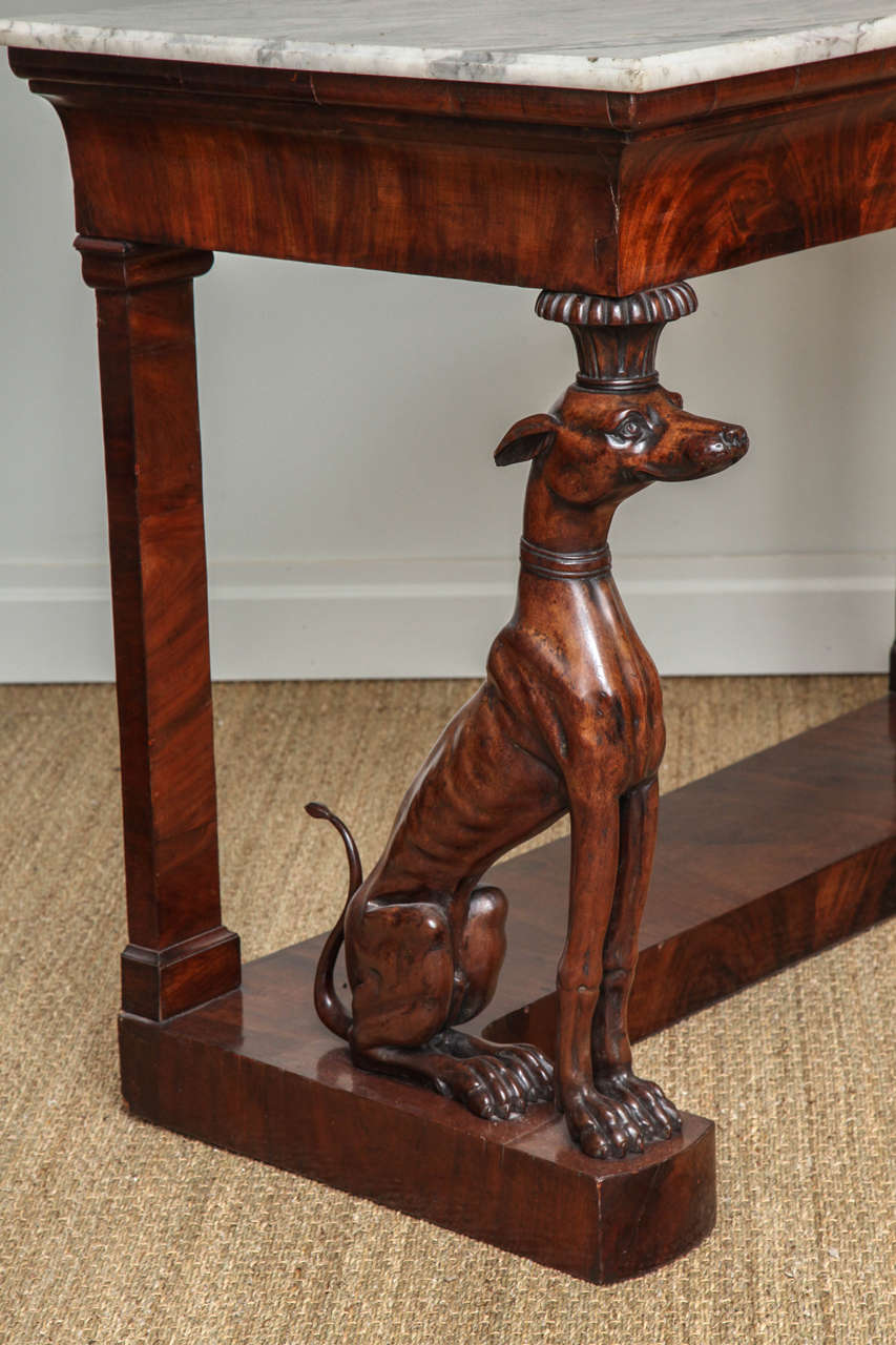 Early 19th Century Neapolitan Neoclassical Whippet Console Table
