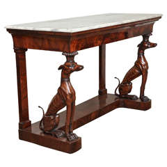 Neapolitan Neoclassical Whippet Console Table