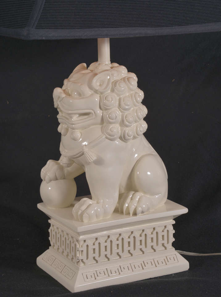 Vintage Blanc de Chine, Faux Porcelain, Foo Dog Table Lamps 1