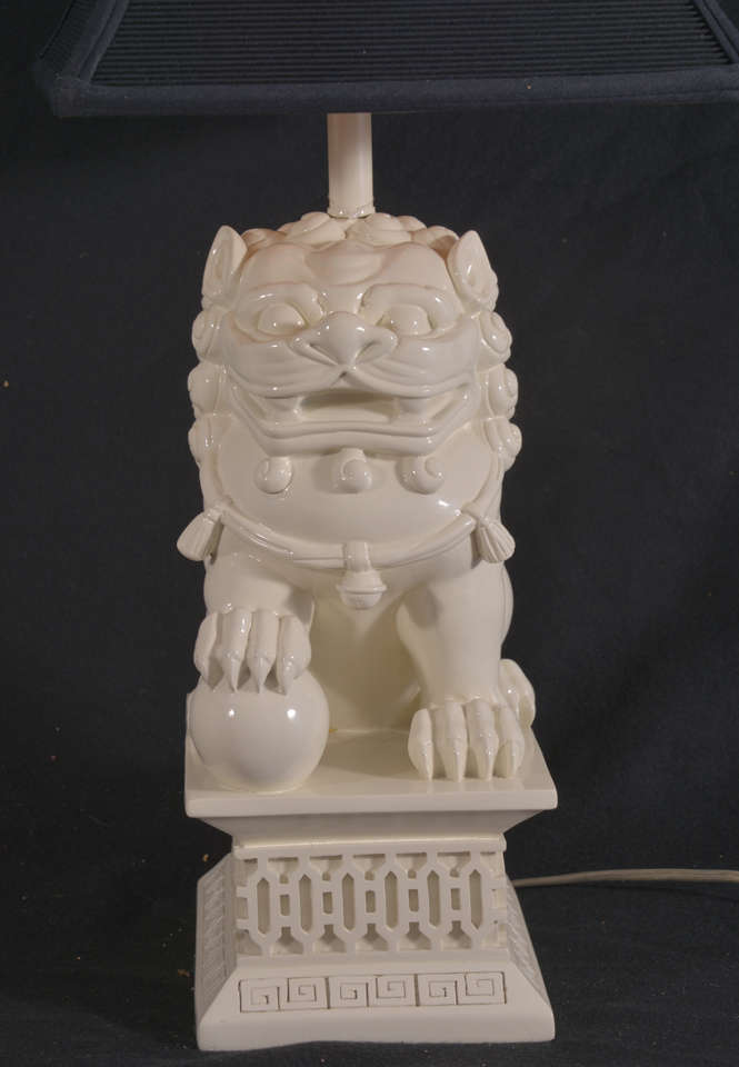 Vintage Blanc de Chine, Faux Porcelain, Foo Dog Table Lamps 2
