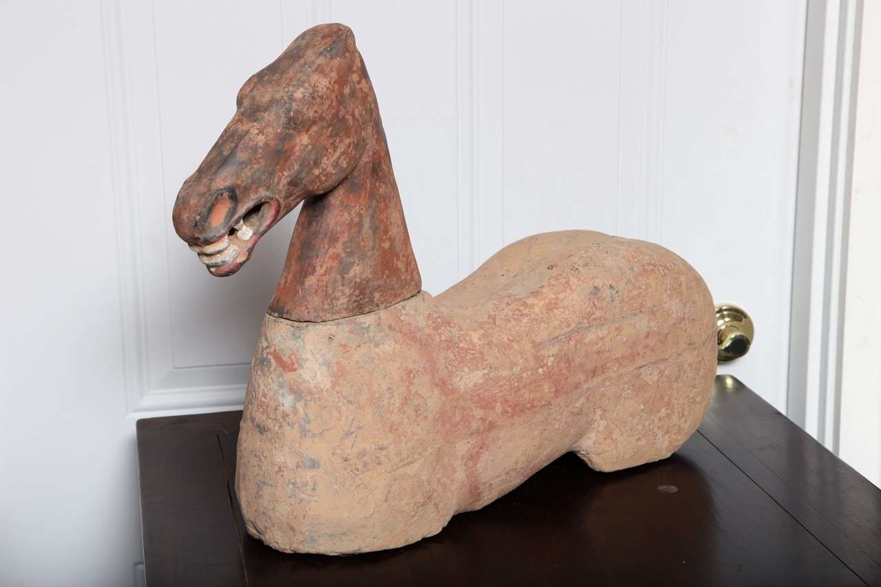 Chinese Original Han Dynasty Large Terracotta Horse