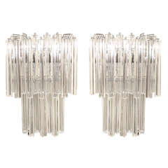 Pair of Murano Crystal Wall Sconces
