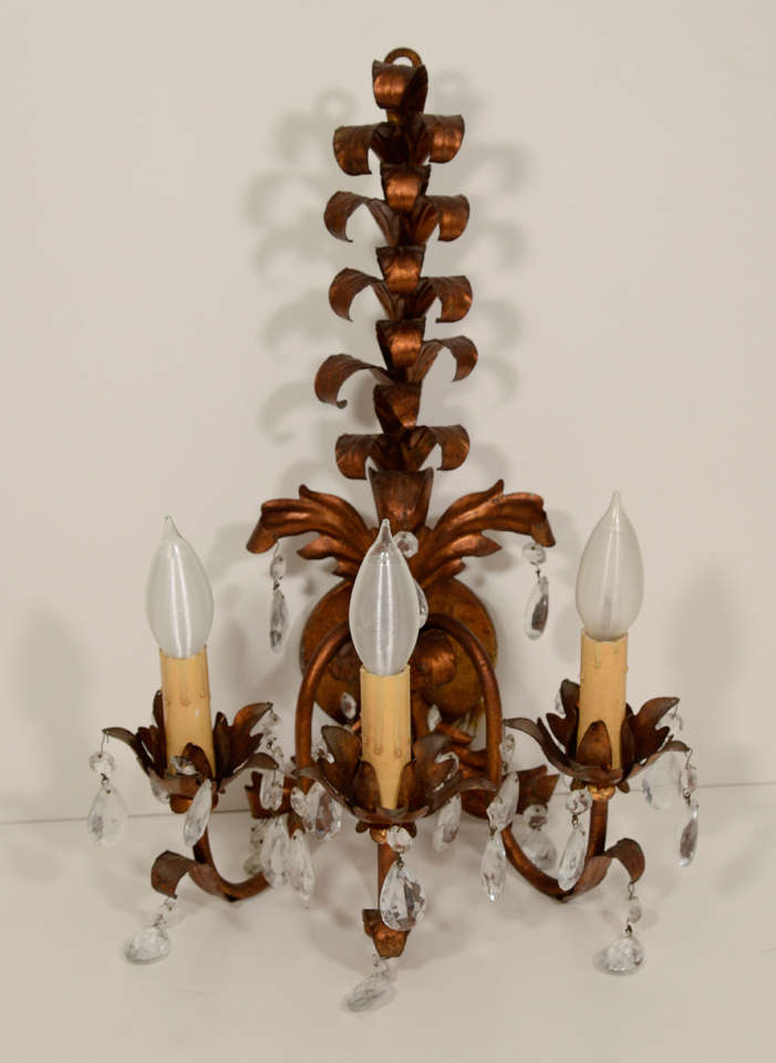 Italian Tole Mid Century Sconces