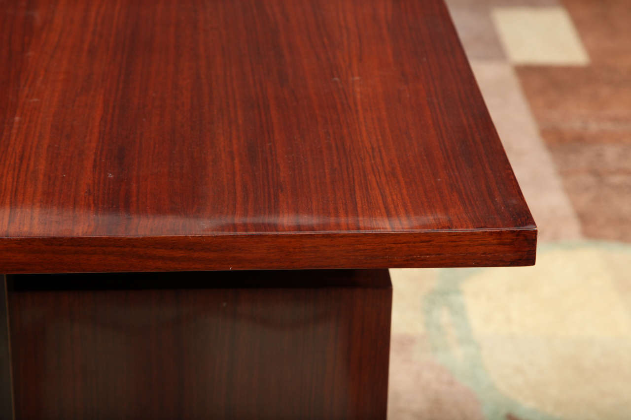Mid-Century Modern Maison Leleu, Mahogany Conference Desk with Extension, France, 1966