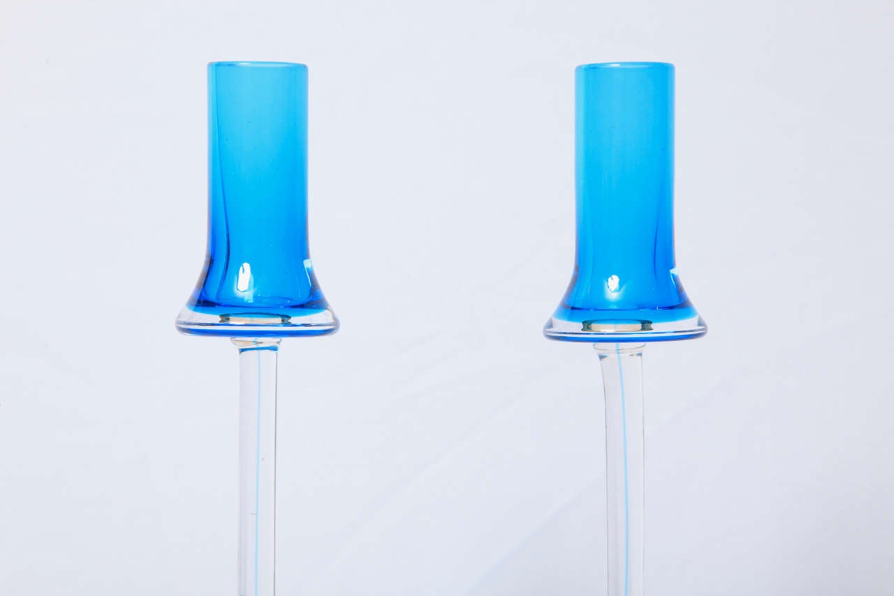 Italian Cenedese - Pair of candlesticks For Sale