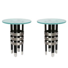Pair of 1970s Architectural Side Tables 