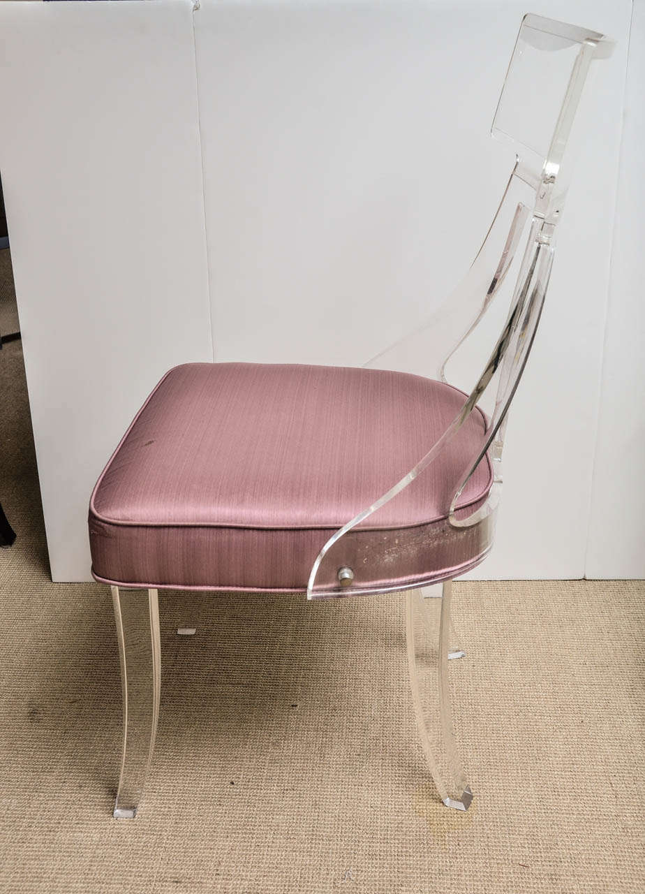 Vintage Clear Lucite Desk Chair 3
