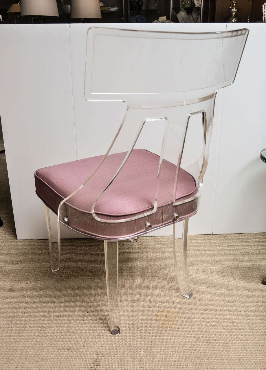 Late 20th Century Vintage Clear Lucite Desk Chair