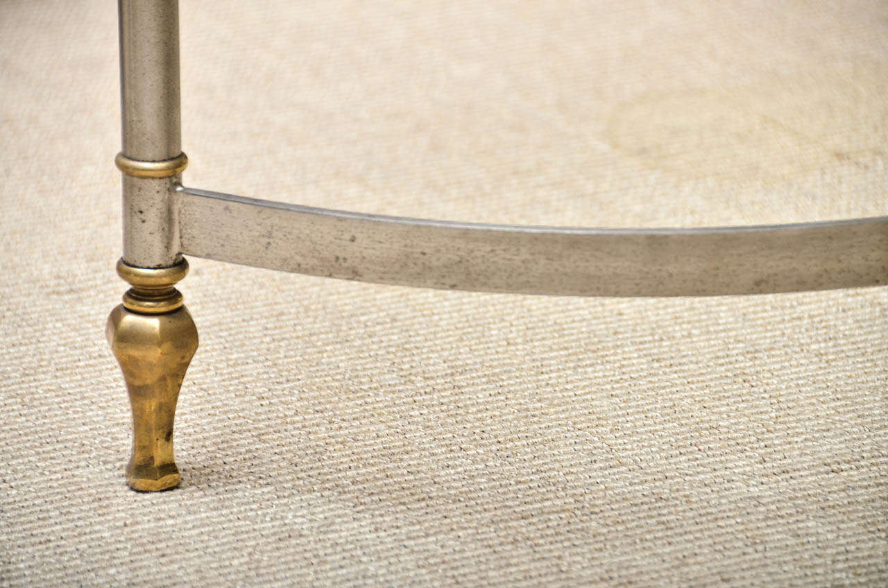 Round Steel, Brass and Glass Cocktail Table 3