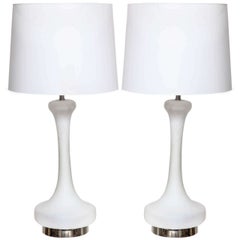 Laurel Frosted Glass Lamps with Lighted Bases
