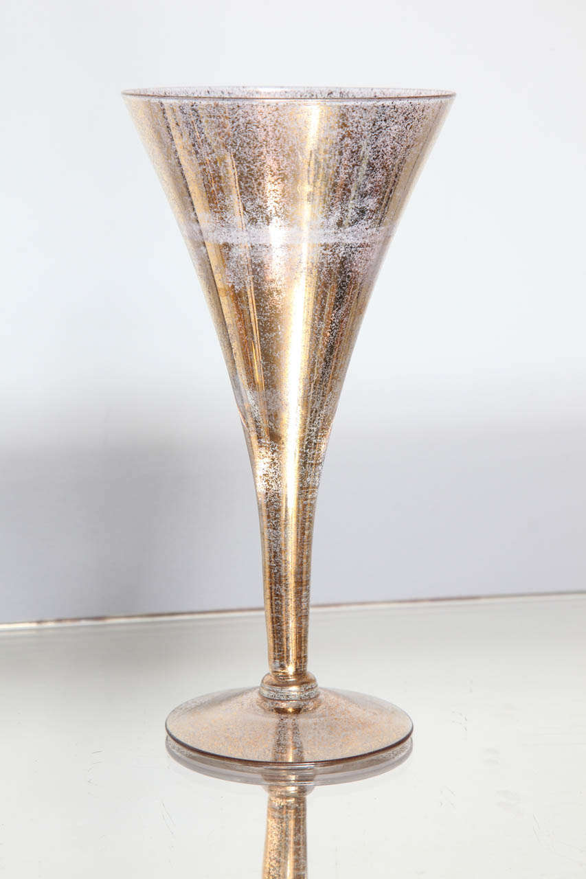 Mid-20th Century Dorothy Thorpe Gold Fleck Glass Set