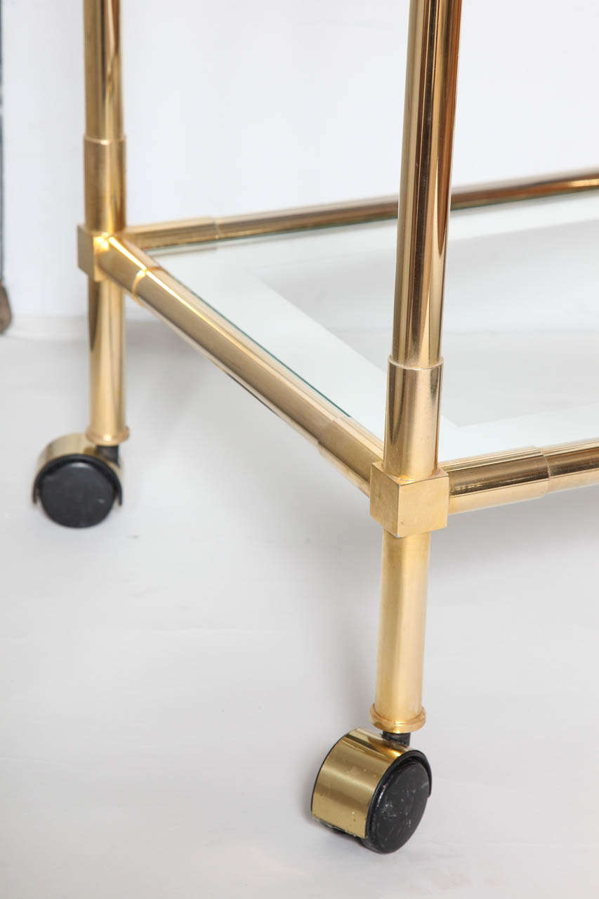 Mid-Century Modern Brass and Glass Mid-Century Bar Cart