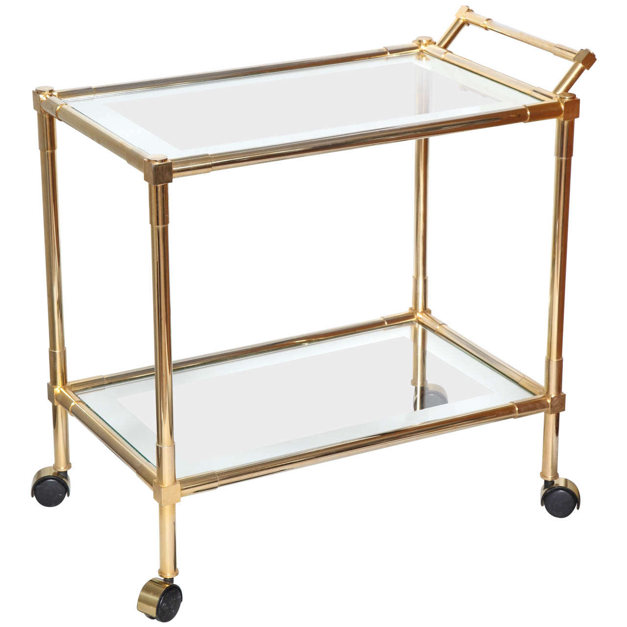 Brass and Glass Mid-Century Bar Cart