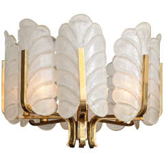 Leaf Form Murano Frosted Glass Chandelier 10
