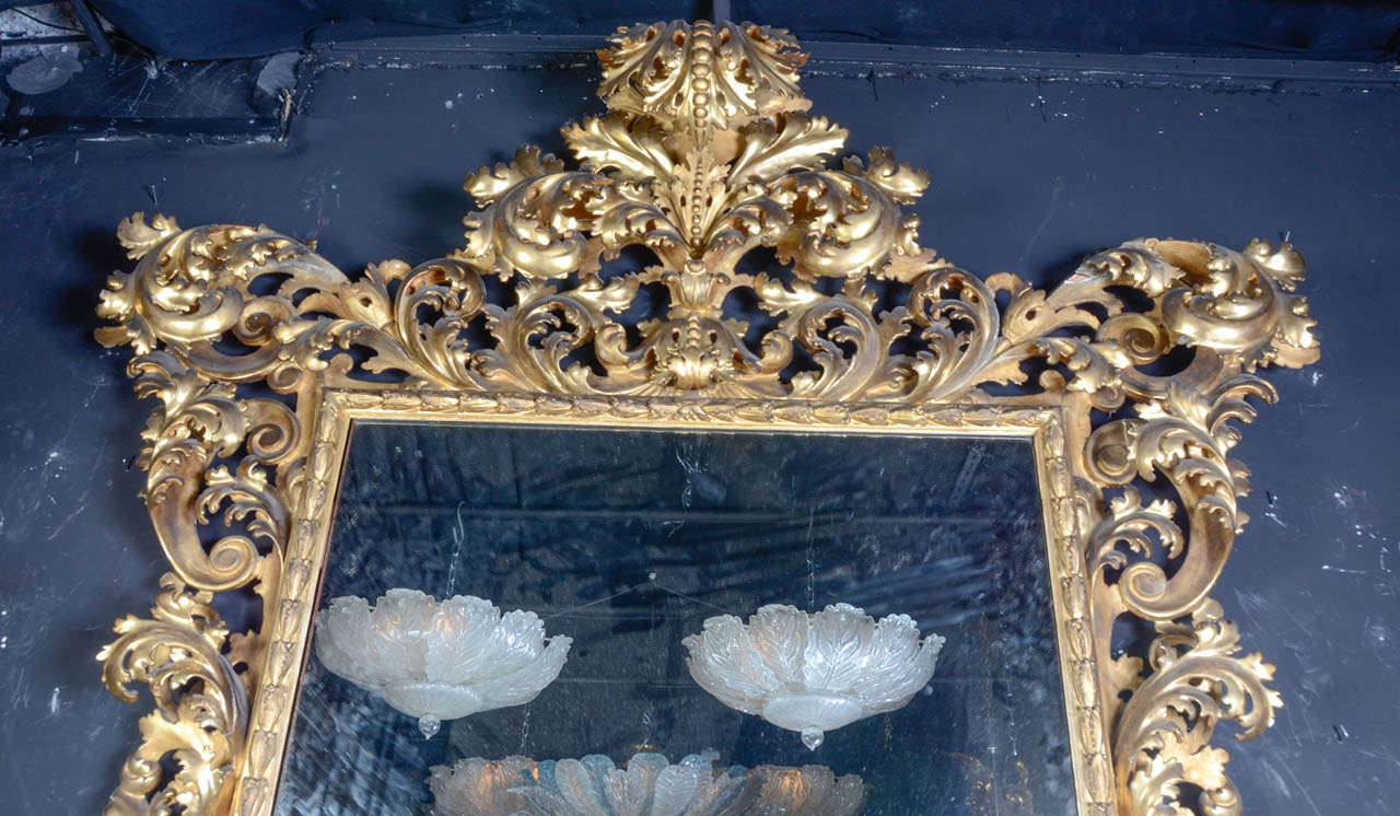 Baroque A big Venitian mirror gilt  wood mid nineteen century
