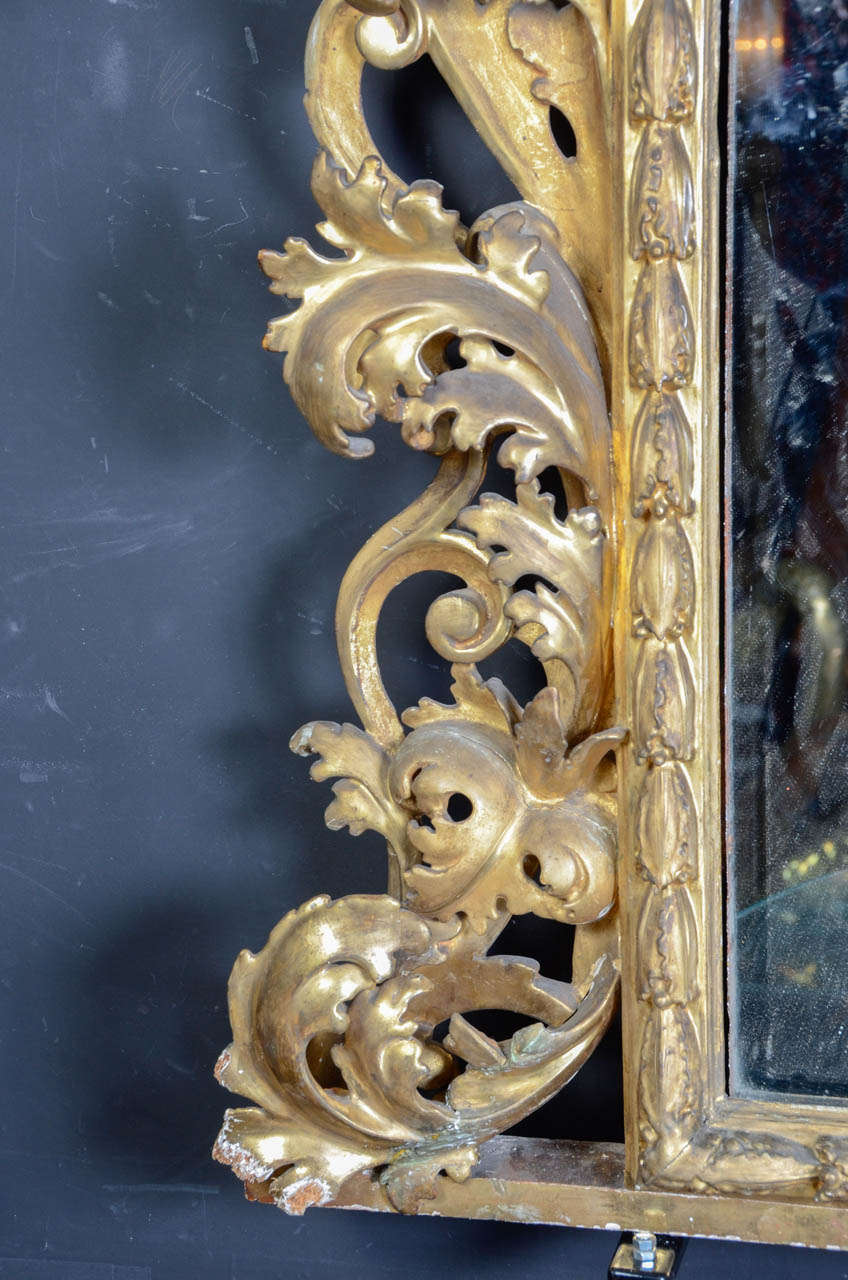 A big Venitian mirror gilt  wood mid nineteen century In Good Condition In Saint-Ouen, FR