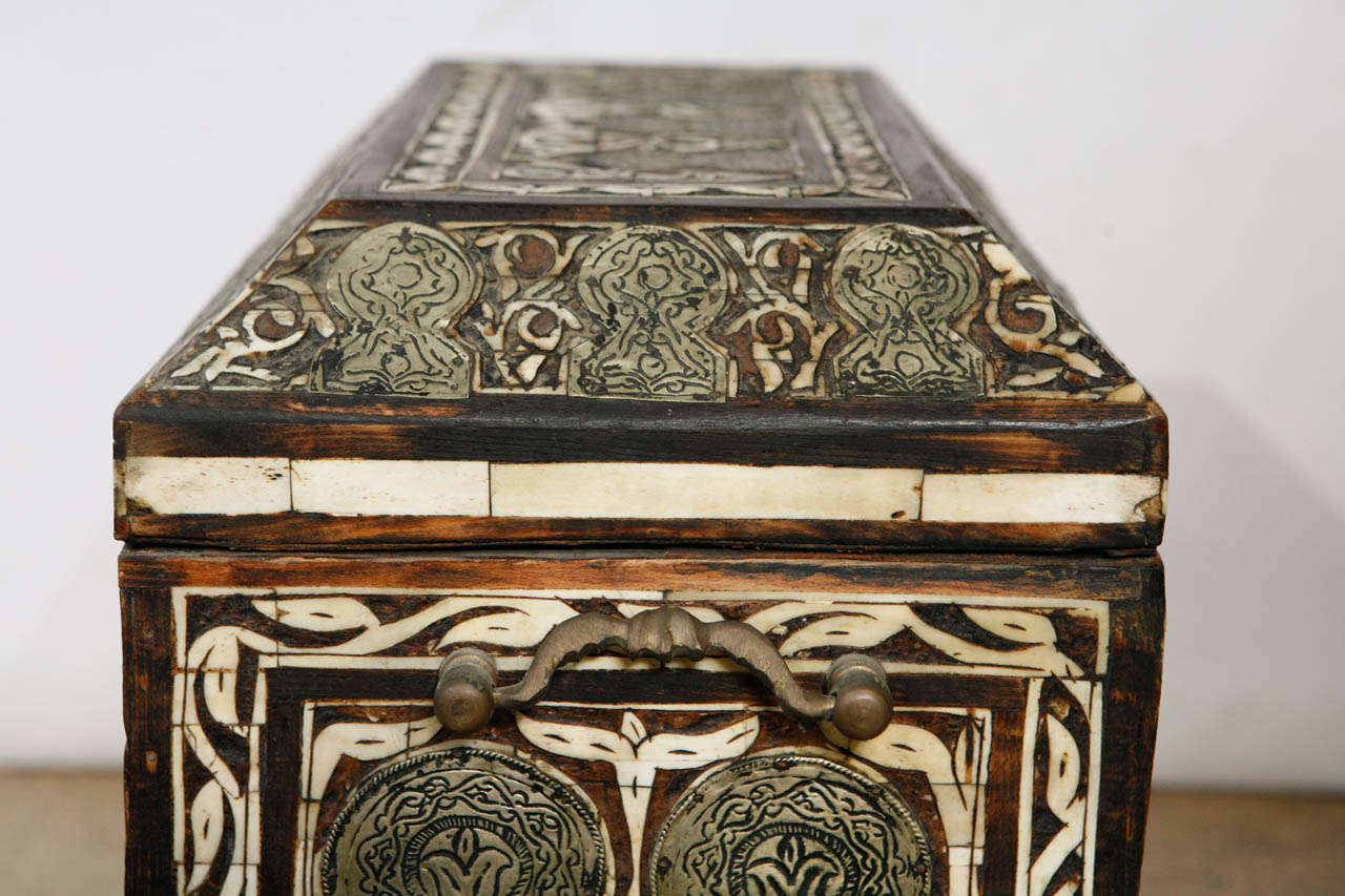 Islamic Vintage Inlaid Moroccan Box For Sale