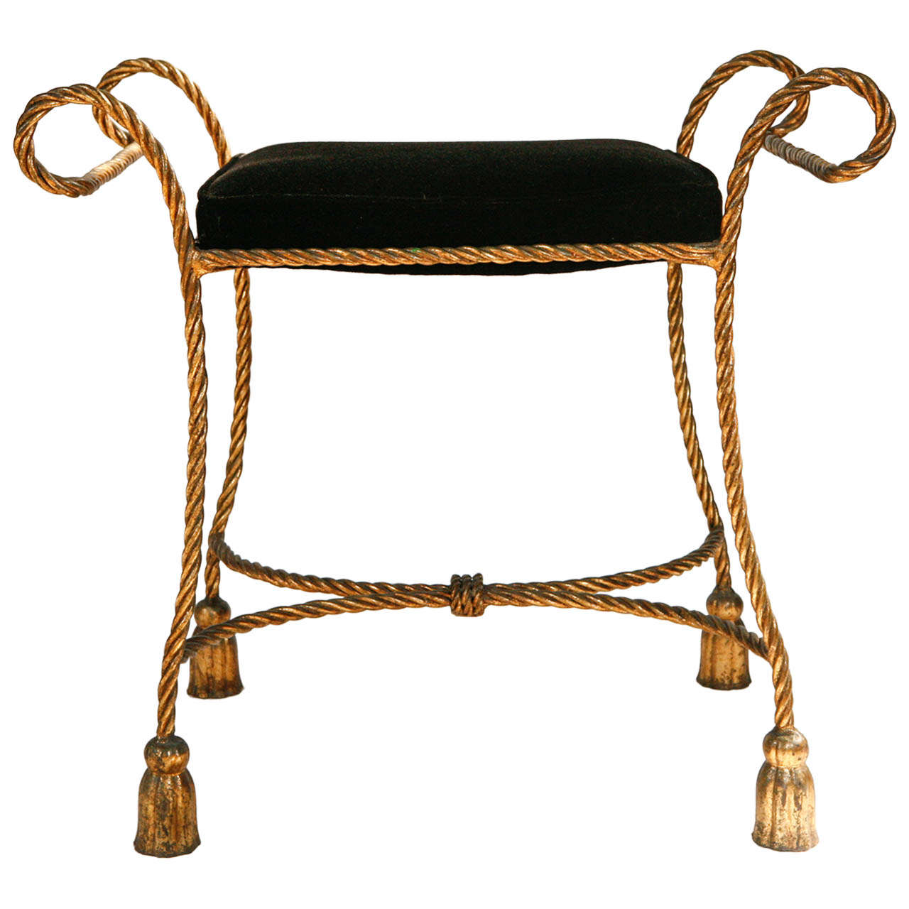 Vinitage Italian Rope and Tassel Bench For Sale